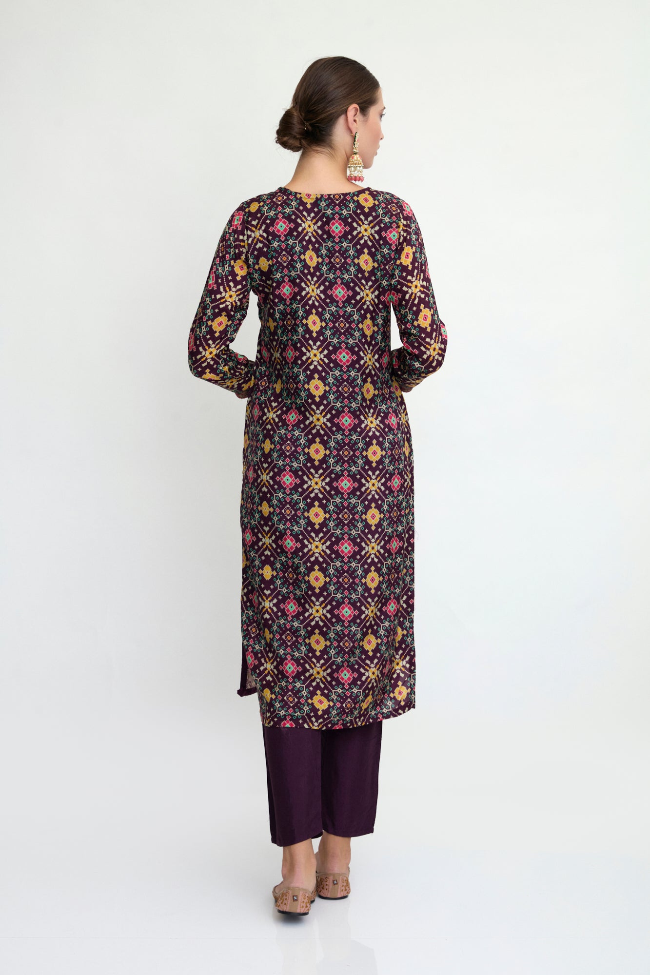 The Amara Kurta Set – Plum Mosaic