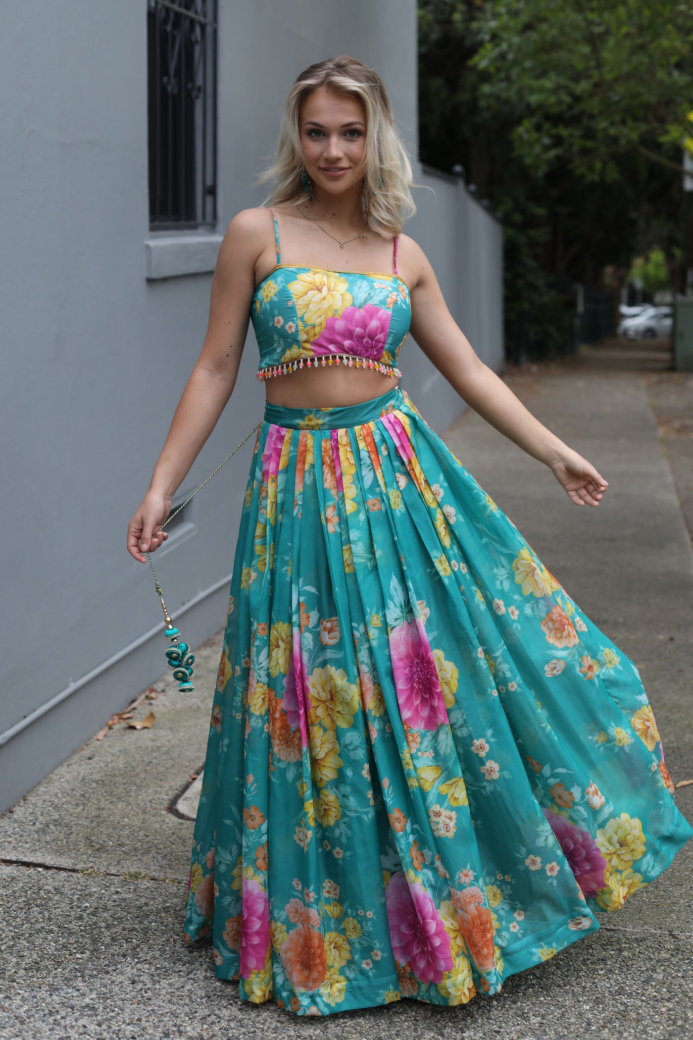 Floral Print Lehenga Set