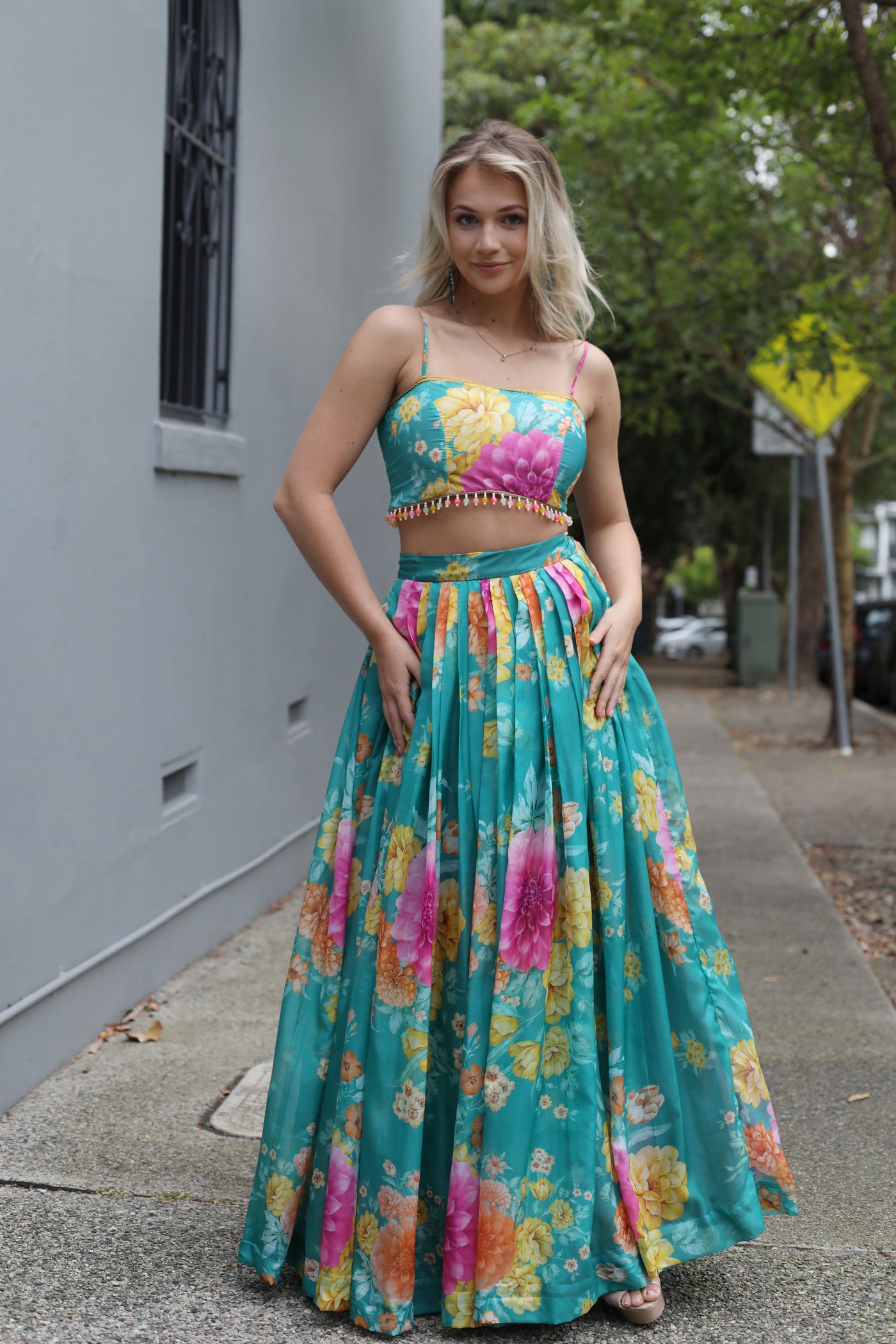 Floral Print Lehenga Set